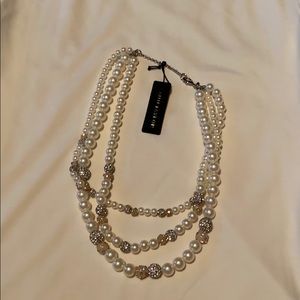NWT Ann Taylor three strand pearl necklace